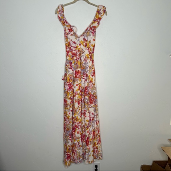 NWT BHLDN Sadie Fit and Flare Floral Linen Dress Wedding Guest Dress Size Medium - Picture 4 of 15